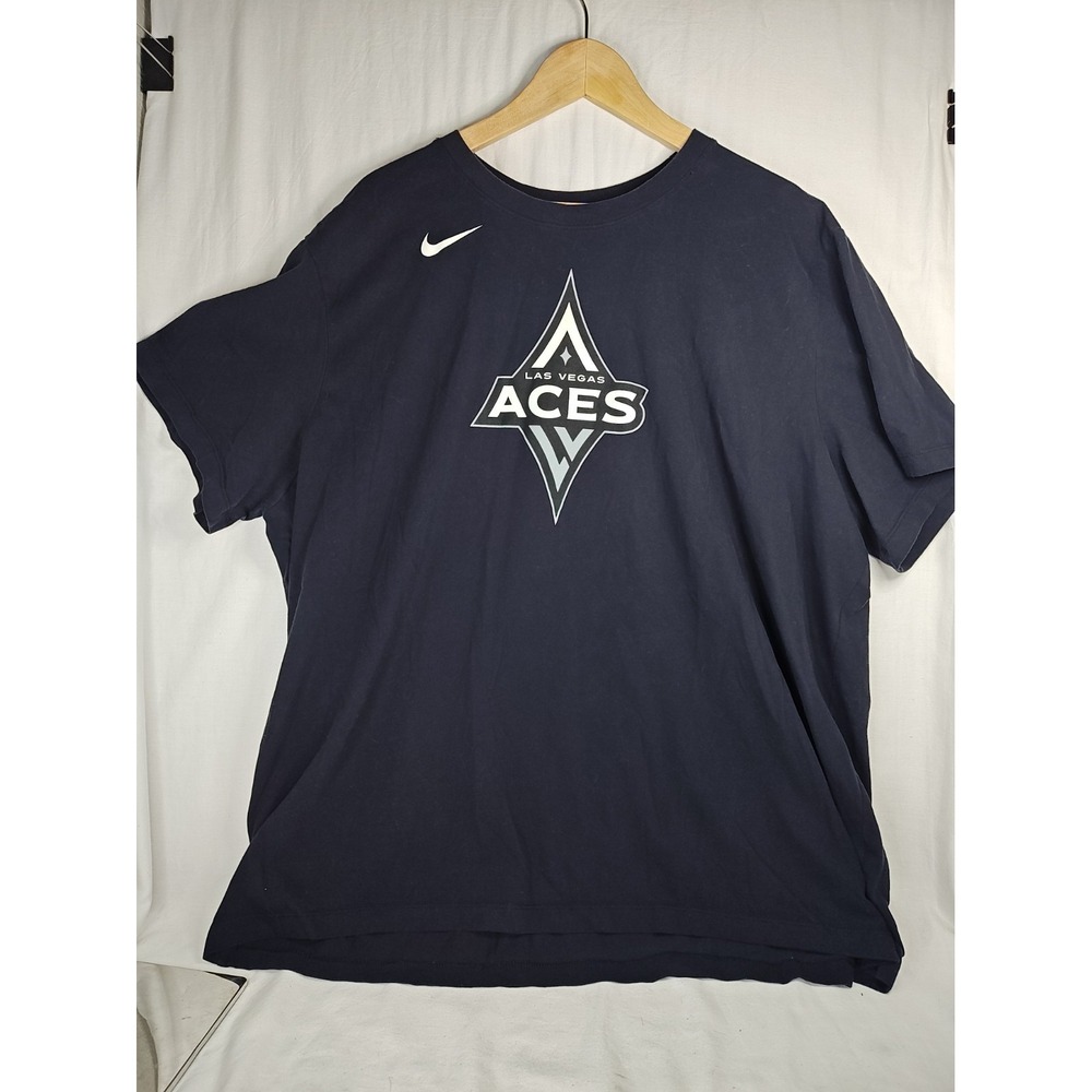 WNBA Nike Las Vegas Aces T-Shirt Short Sleeve Black Aces Logo T-Shirt 3XL A'ja